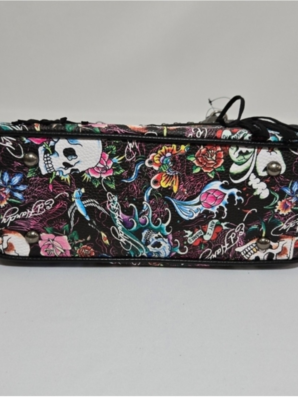 Ed Hardy NWT! Tattoo Print Fringed Shoulder Bag/Satchel - Picture 11 of 12